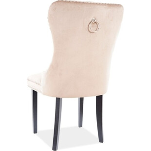 Krzesło pikowane welurowe z kołatką August Velvet beżowe marki Signal