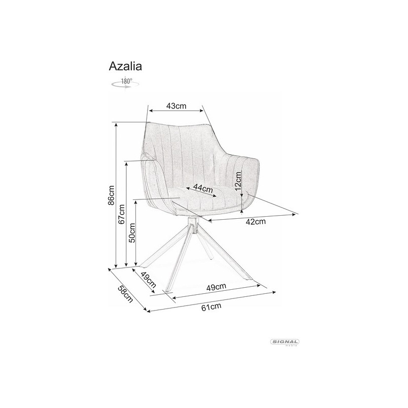 Krzesło welurowe obrotowe Azalia Velvet granatowe marki Signal