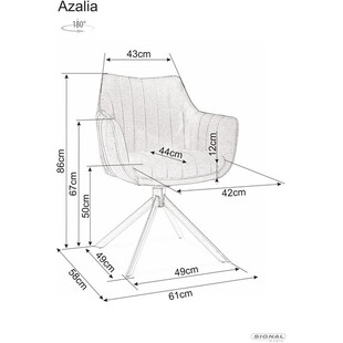 Krzesło welurowe obrotowe Azalia Velvet szare marki Signal
