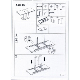 Stół rozkładany na jednej nodze Dallas biały 110x75 marki Signal