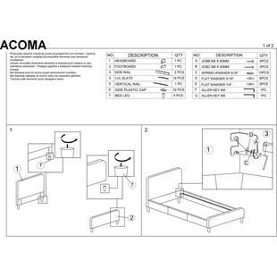 Łóżko welurowe jednoosobowe Acoma Velvet 90x200 antyczny róż/dąb marki Signal