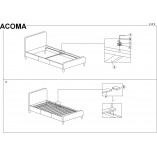 Łóżko welurowe jednoosobowe Acoma Velvet 90x200 antyczny róż/dąb marki Signal