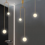 Lampa sufitowa 2 szklane kule Loop 23cm biało-złota Step Into Design