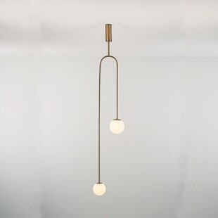 Lampa sufitowa 2 szklane kule Loop 23cm biało-złota Step Into Design