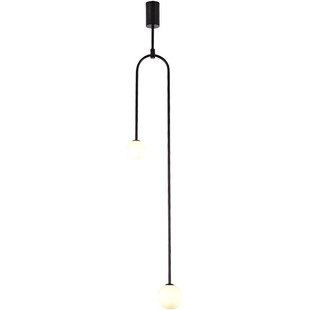 Lampa sufitowa 2 szklane kule Loop 23cm biało-czarna Step Into Design