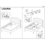 Łóżko welurowe pikowane Liguria Velvet 160 szare marki Signal