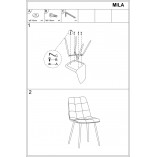 Krzesło welurowe pikowane Mila Velvet granatowe marki Signal