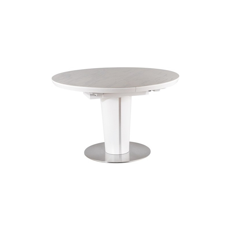 Stół rozkładany okrągły na jednej nodze Orbit Ceramic 120 marmur marki Signal