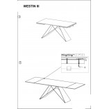 Stół rozkładany z marmurowym blatem Westin III Ceramic 160x90 biały marmur marki Signal