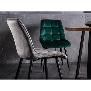 Krzesło welurowe pikowane Chic Velvet ciemno zielone marki Signal