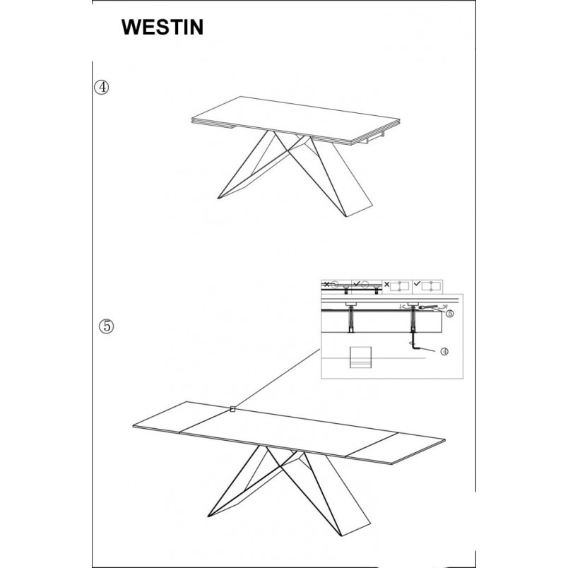 Stół rozkładany szklany Westin 160x90 czarny mat marki Signal