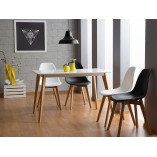 Krzesło skandynawskie na drewnianych nogach Moris białe marki Signal