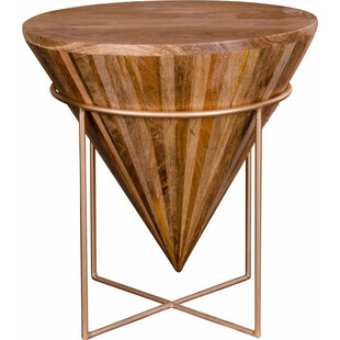 Stolik kawowy drewniany Hapur 45cm naturalny Intesi