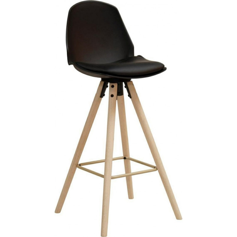 Krzesło barowe skandynawskie Oslo 77cm czarne Actona