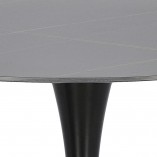 Stół marmurowy na jednej nodze Skinny Premium Stone 90cm czarny Simplet