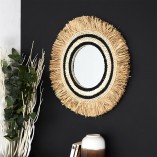 Lustro okrągłe boho Kaya 59 cm naturalne Intesi
