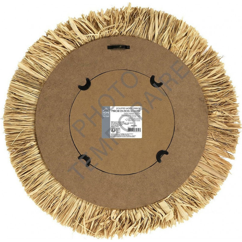 Lustro okrągłe boho Kaya 59 cm naturalne Intesi