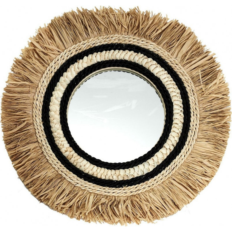 Lustro okrągłe boho Kaya 59 cm naturalne Intesi