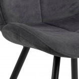 Krzesło tapicerowane pikowane Petri antracytowe Actona