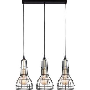 Lampa wisząca druciana potrójna Long 3 Czarna-Patyna marki TK Lighting